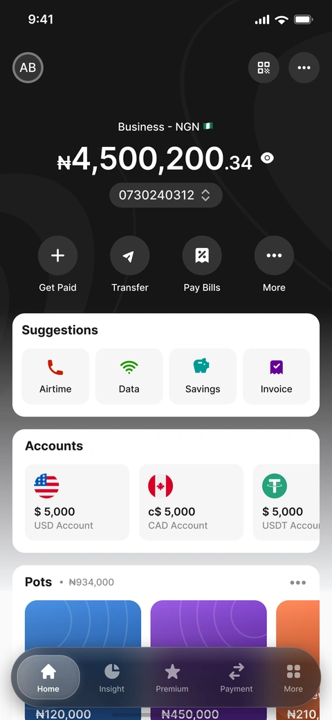 The Nomba app running on iPhone
