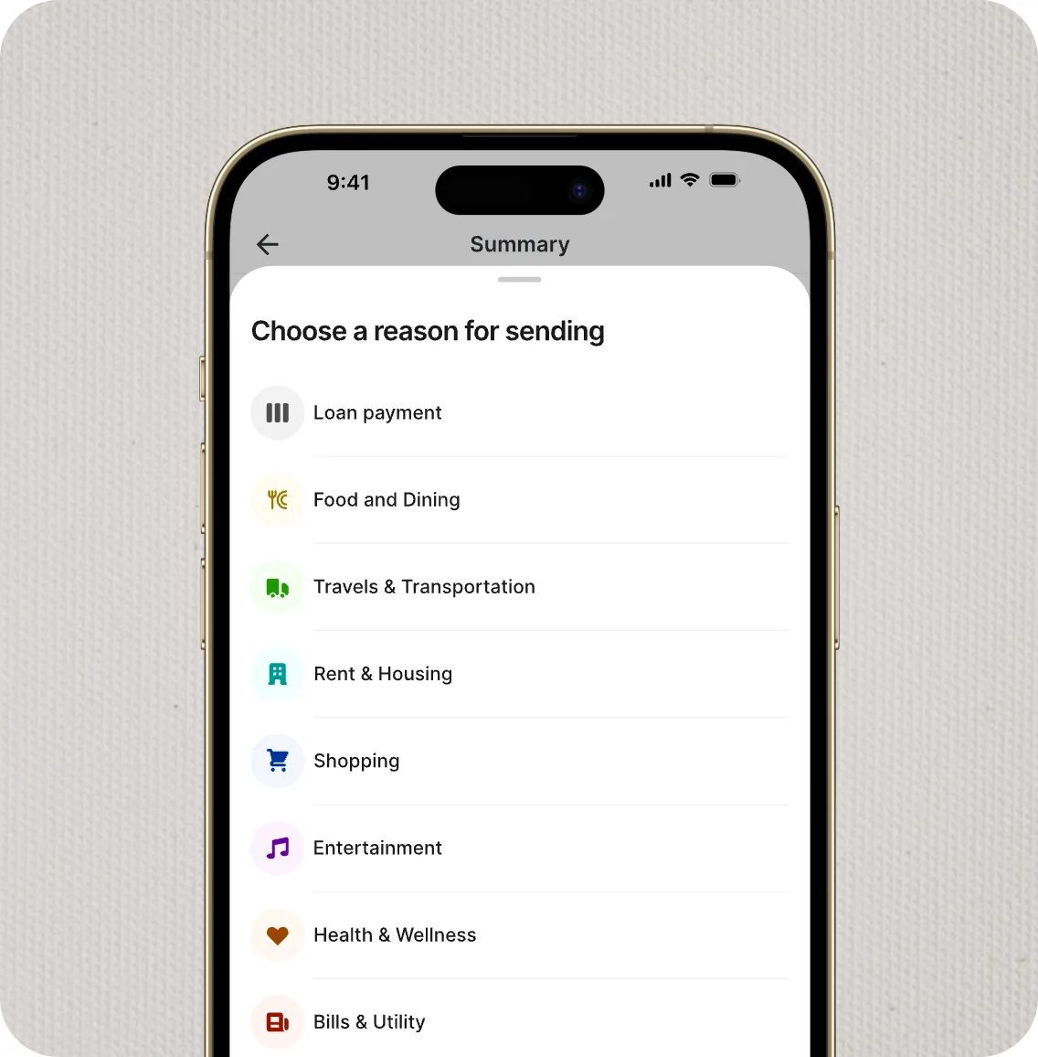 Nomba app showing categorized transfer spending insights