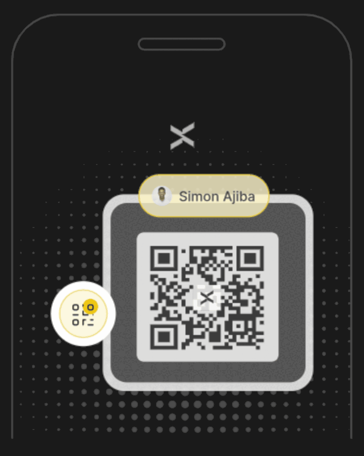 An illustration of a customer scanning a driver's QR code to make a payment